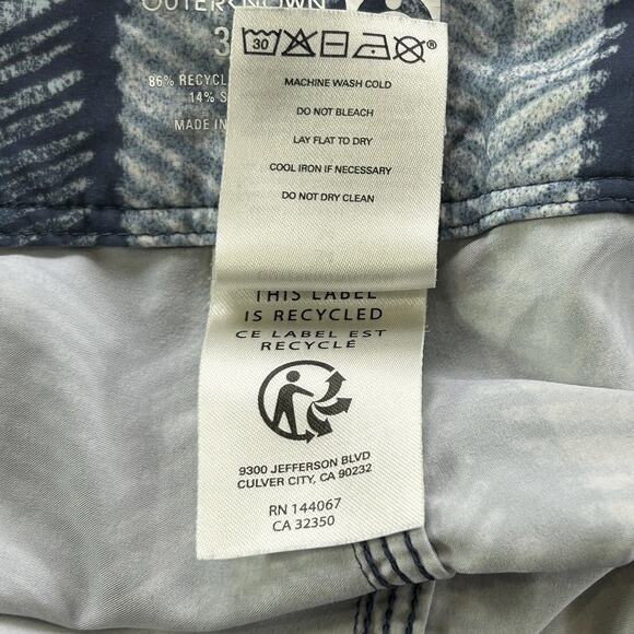 Outerknown Kelly Slater Surf Board Shorts Mens 34 Blue Chevron Athleisure Swim - Picture 12 of 12